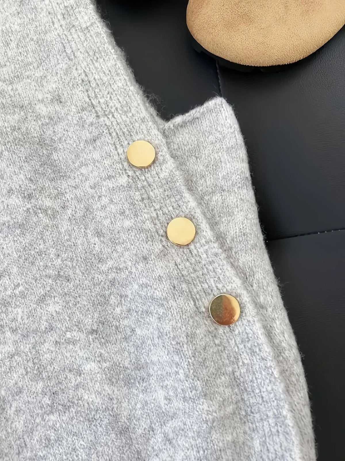 New Women's Slim Fit Short Sleeve Y2K Knit Vest Tops, Round Neck Plain Color Button Front, Casual Daily Wear, Spring Summer Fall Winter