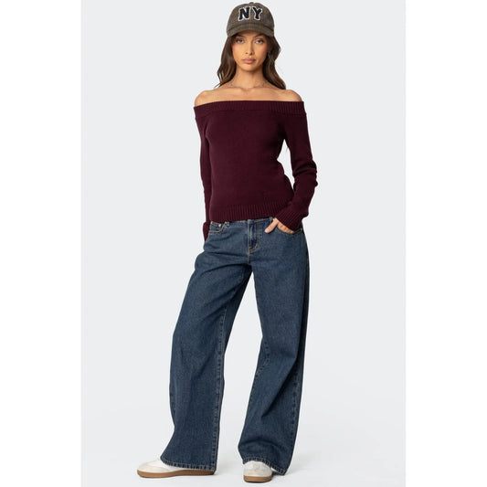 Elona Off Shoulder Knit Top