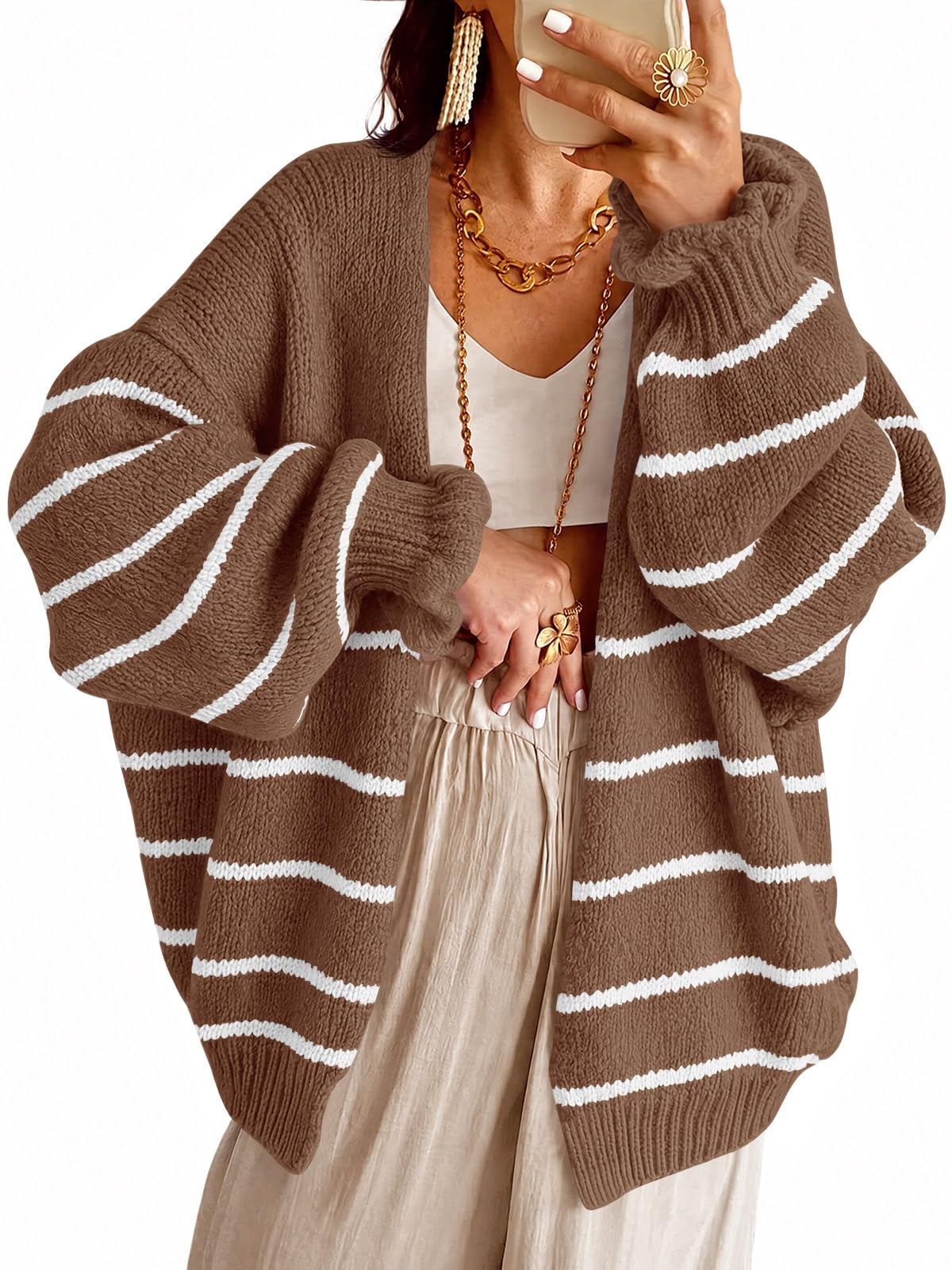 Saodimallsu Womens Oversized Cardigan Sweaters Fall Chunky Long Cardigans