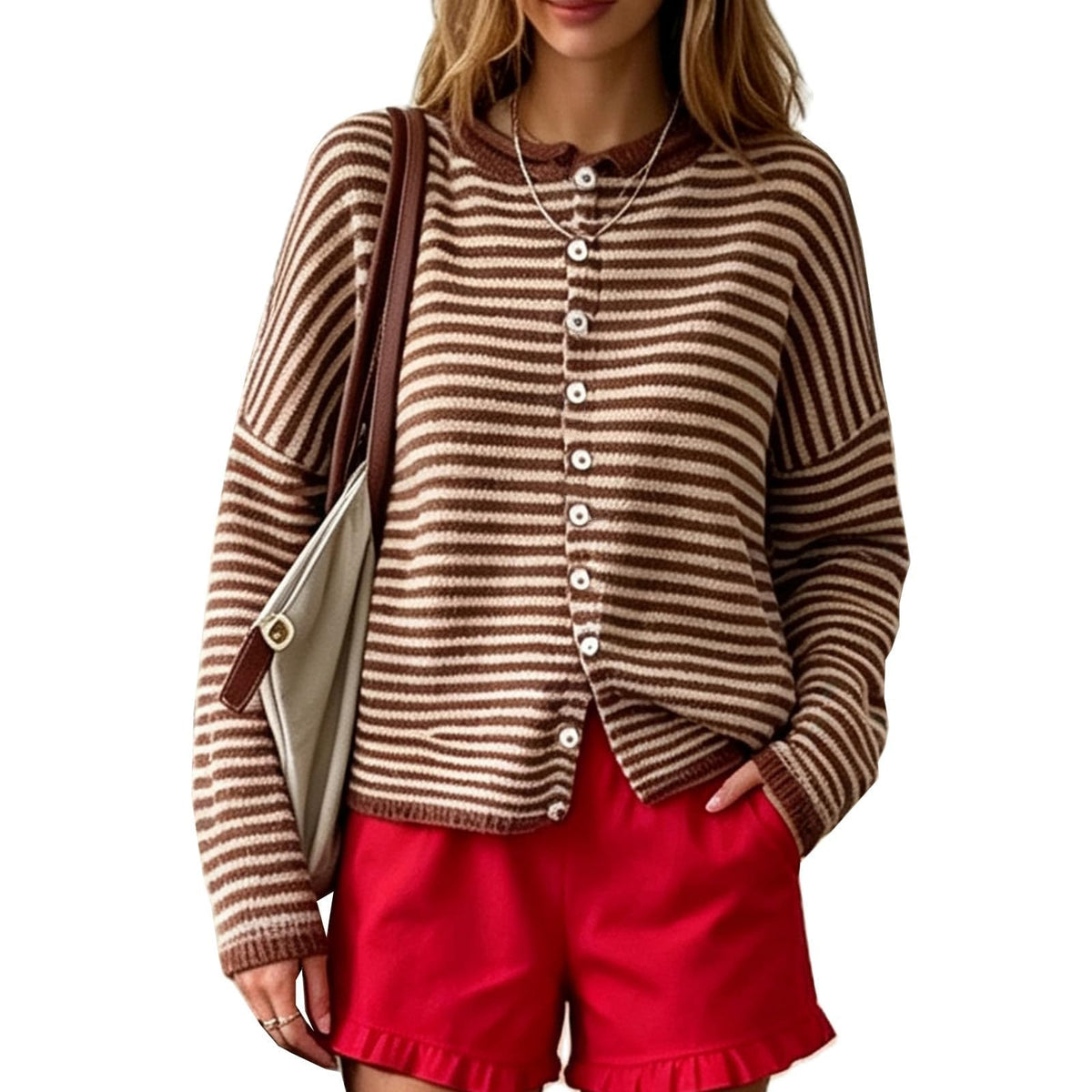 Women Knit Cardigan Sweaters Long Sleeve Button Down Loose Top