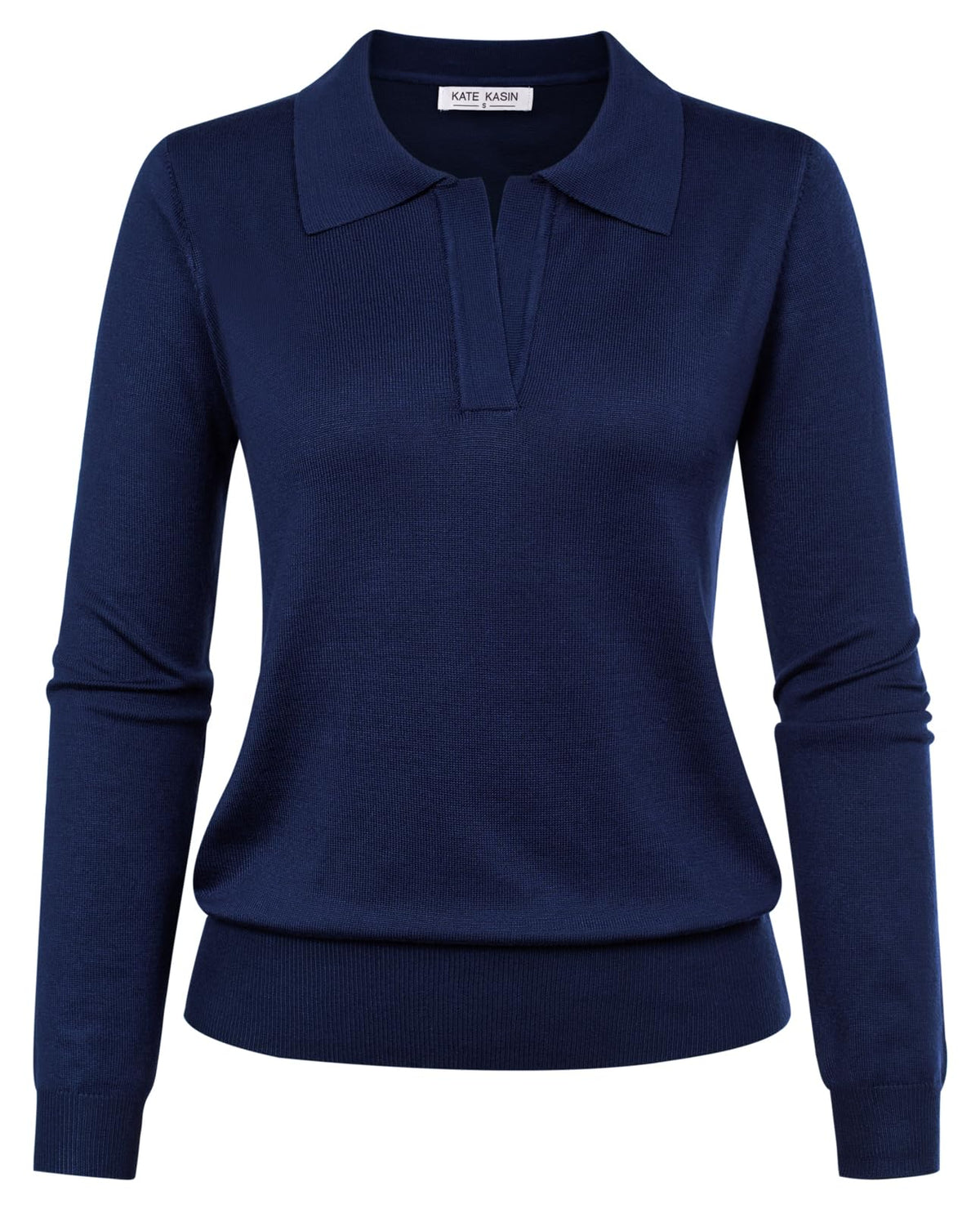 Women's Long Sleeve Classic V Neck Casual Fall Winter Polo Sweater Tops