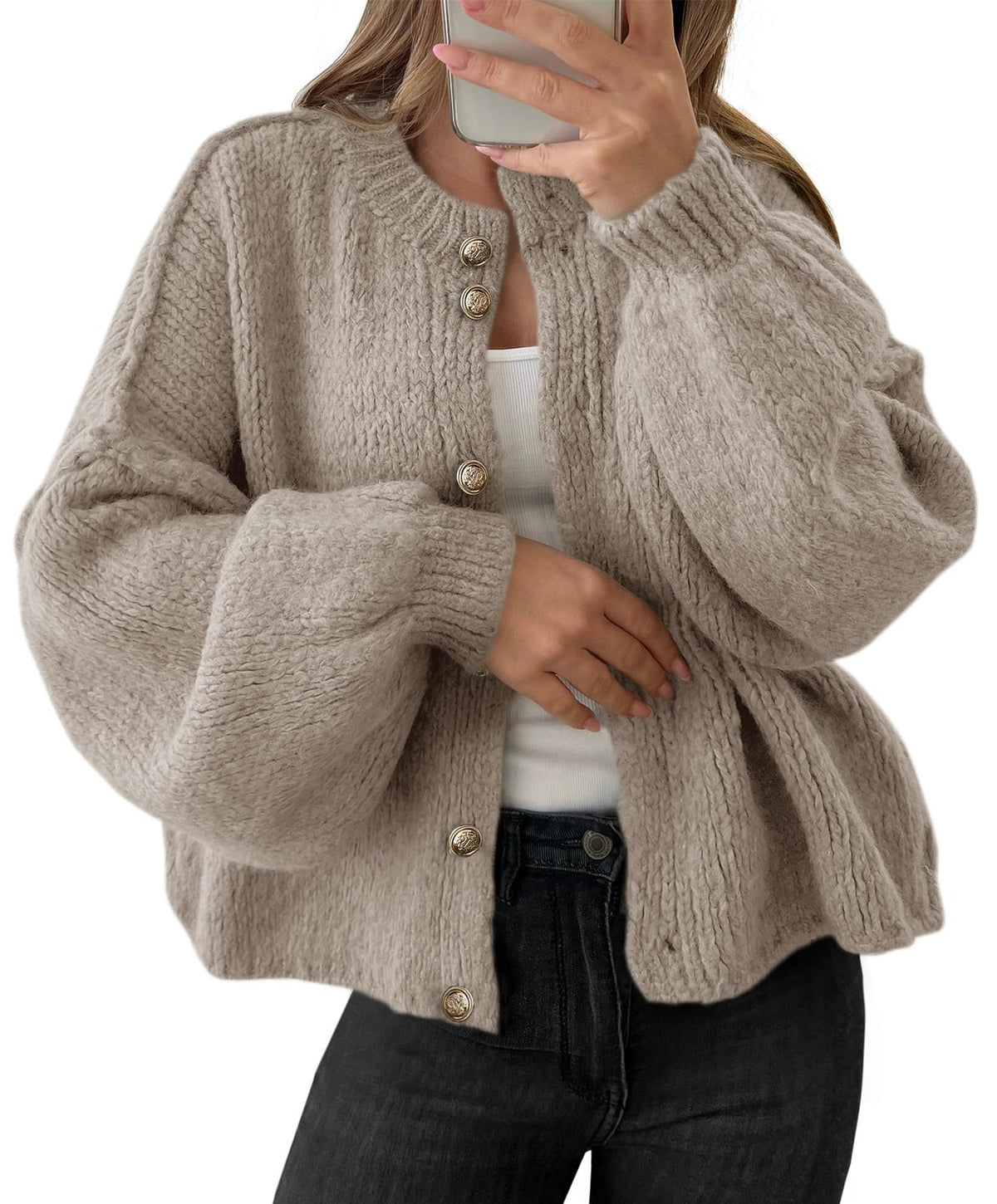 Saodimallsu Womens Oversized Cardigans Long Sleeve Chunky Sweater Coats