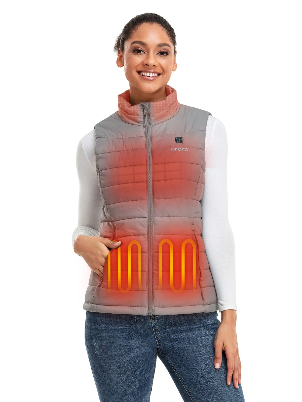 ORORO Women’s Heated Vest, 4 Heating Zones Lightweight Electric Vest