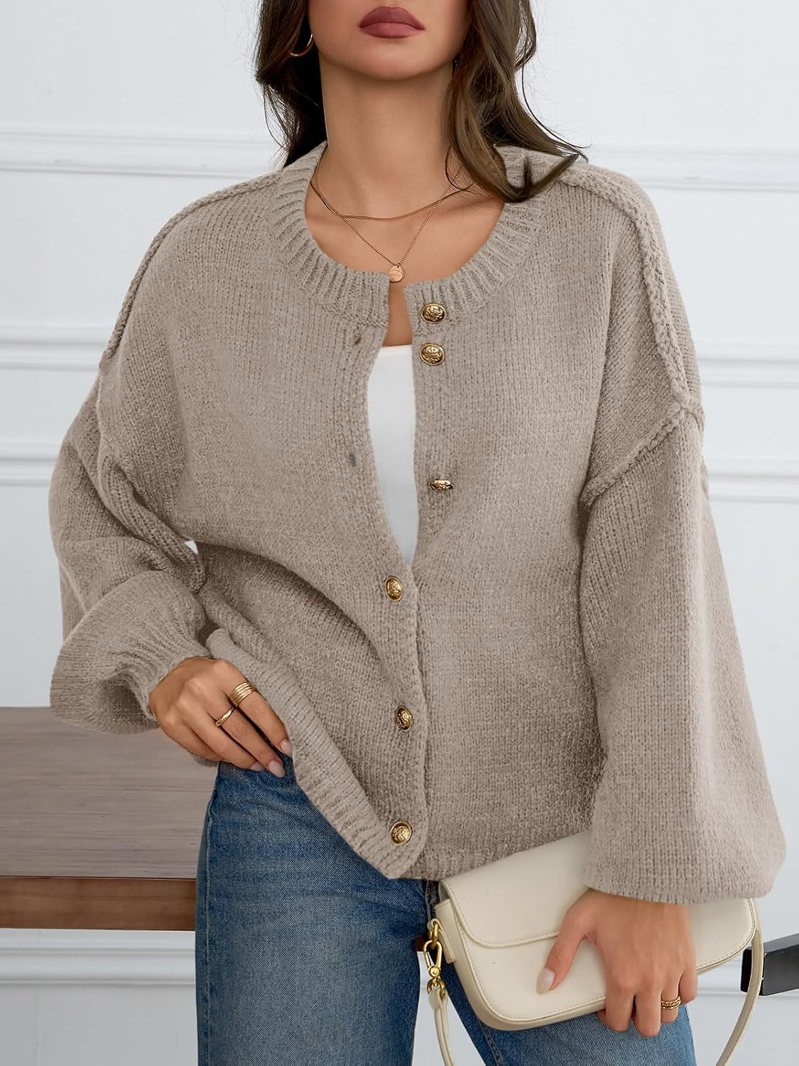 Saodimallsu Womens Oversized Cardigans Long Sleeve Chunky Sweater Coats