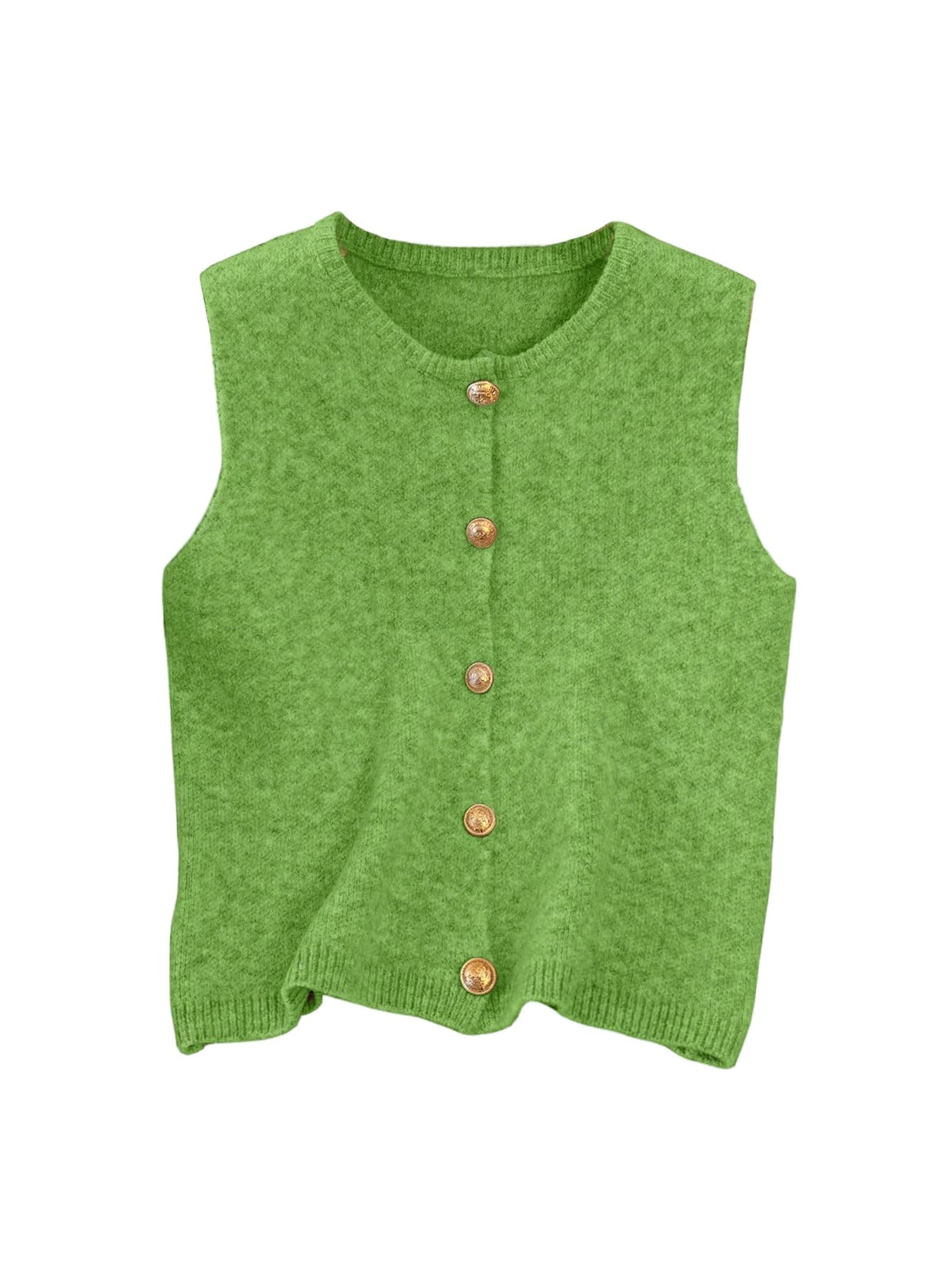 RoseSeek Women's Button Down Sweater Vest Sleeveless Crewneck Knit Knitwear