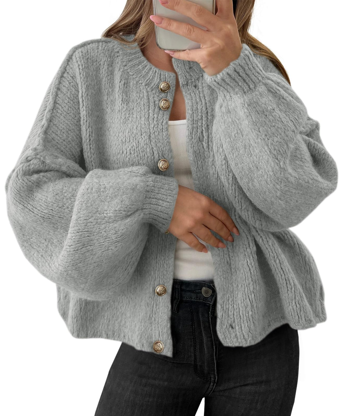 Saodimallsu Womens Oversized Cardigans Long Sleeve Chunky Sweater Coats