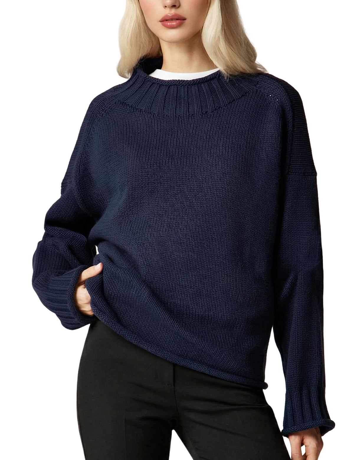 Yimoon Womens Rollneck Sweater Oversized Cotton Sweater 2026
