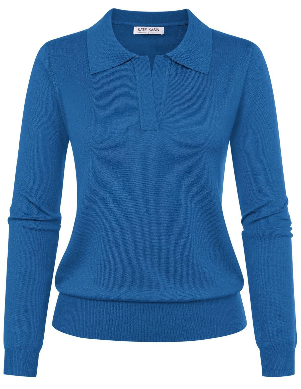Women's Long Sleeve Classic V Neck Casual Fall Winter Polo Sweater Tops