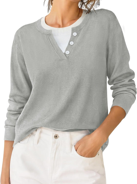 LOMON Women's Sweaters 2026 Fall Long Sleeve Lightweight Pullover Tops