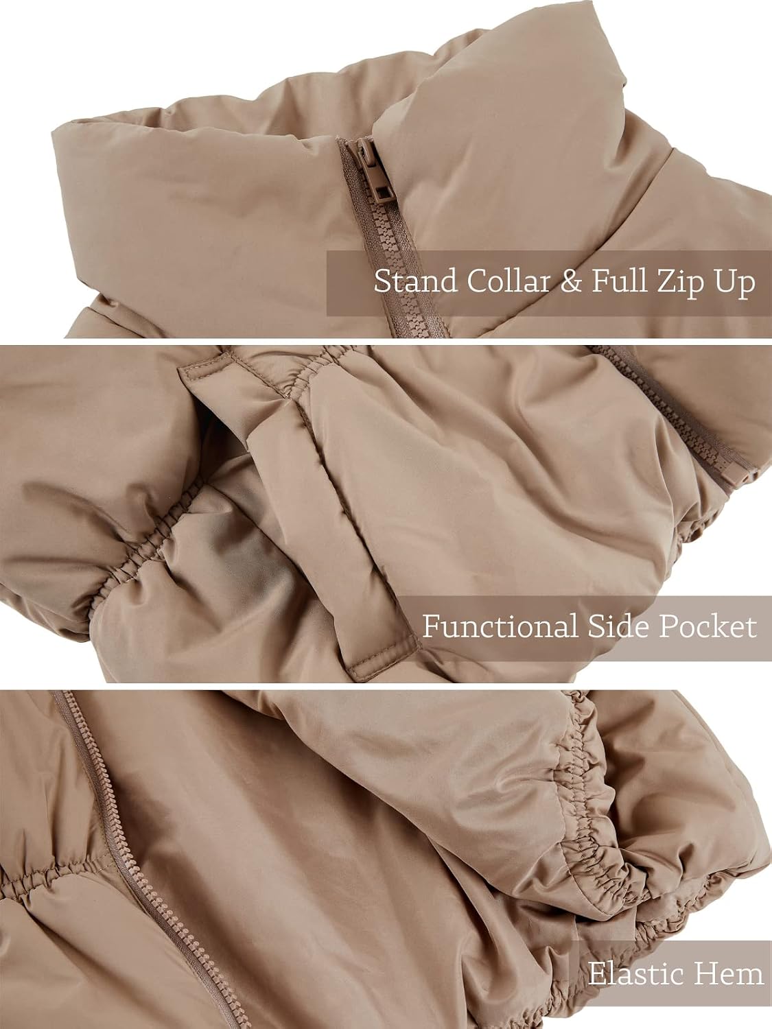 SySea Women's Crop Puffer Vest Zip Up Sleeveless Outerwear Padded Coat