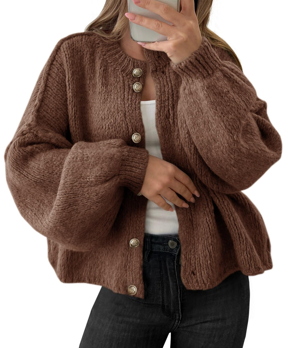 Saodimallsu Womens Oversized Cardigans Long Sleeve Chunky Sweater Coats