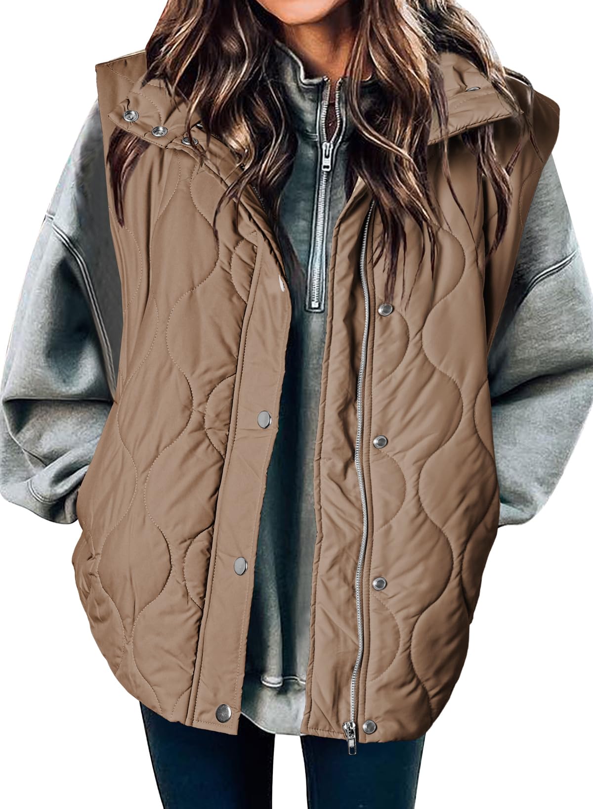 EVALESS Womens Lightweight Cropped Puffer Vest Quilted Sleeveless Jackets