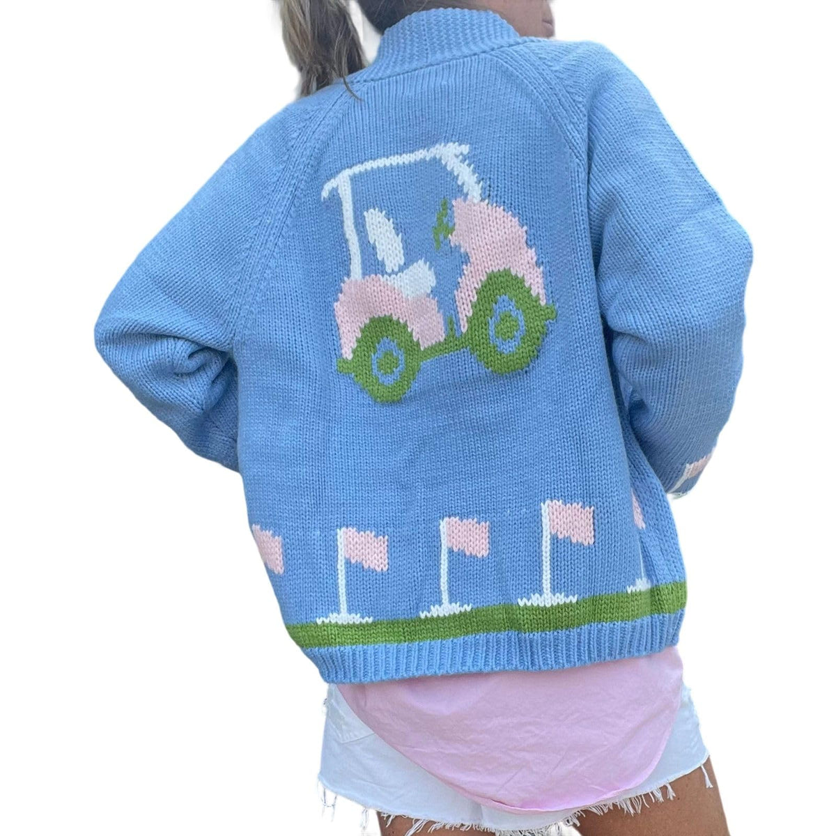 Women Graphic Knit Sweater Cardigan Long Sleeve Button Down Chunky Knitwear