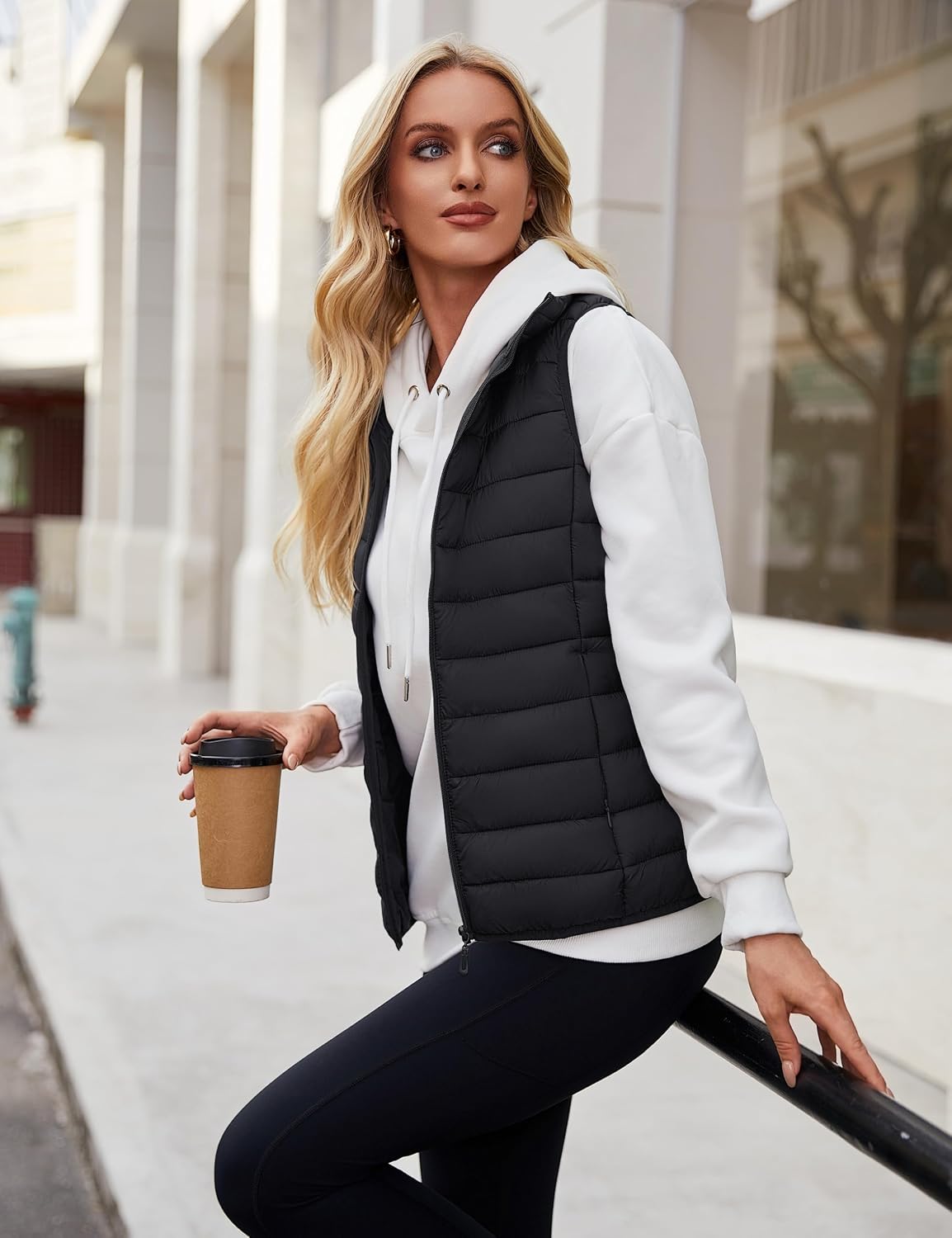 YUCOLEN Women's Quilted Puffer Vest Lightweight Sleeveless Puffy Jacket
