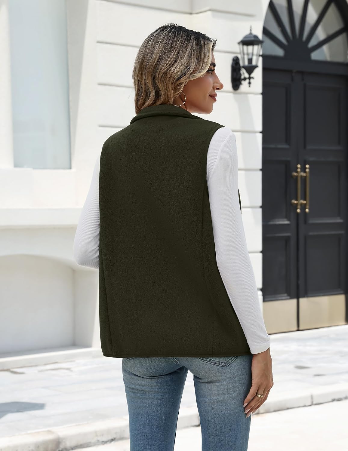 Zeagoo Womens Outerwear Vests With Pockets Zipper Sleeveless Fleece Jackets