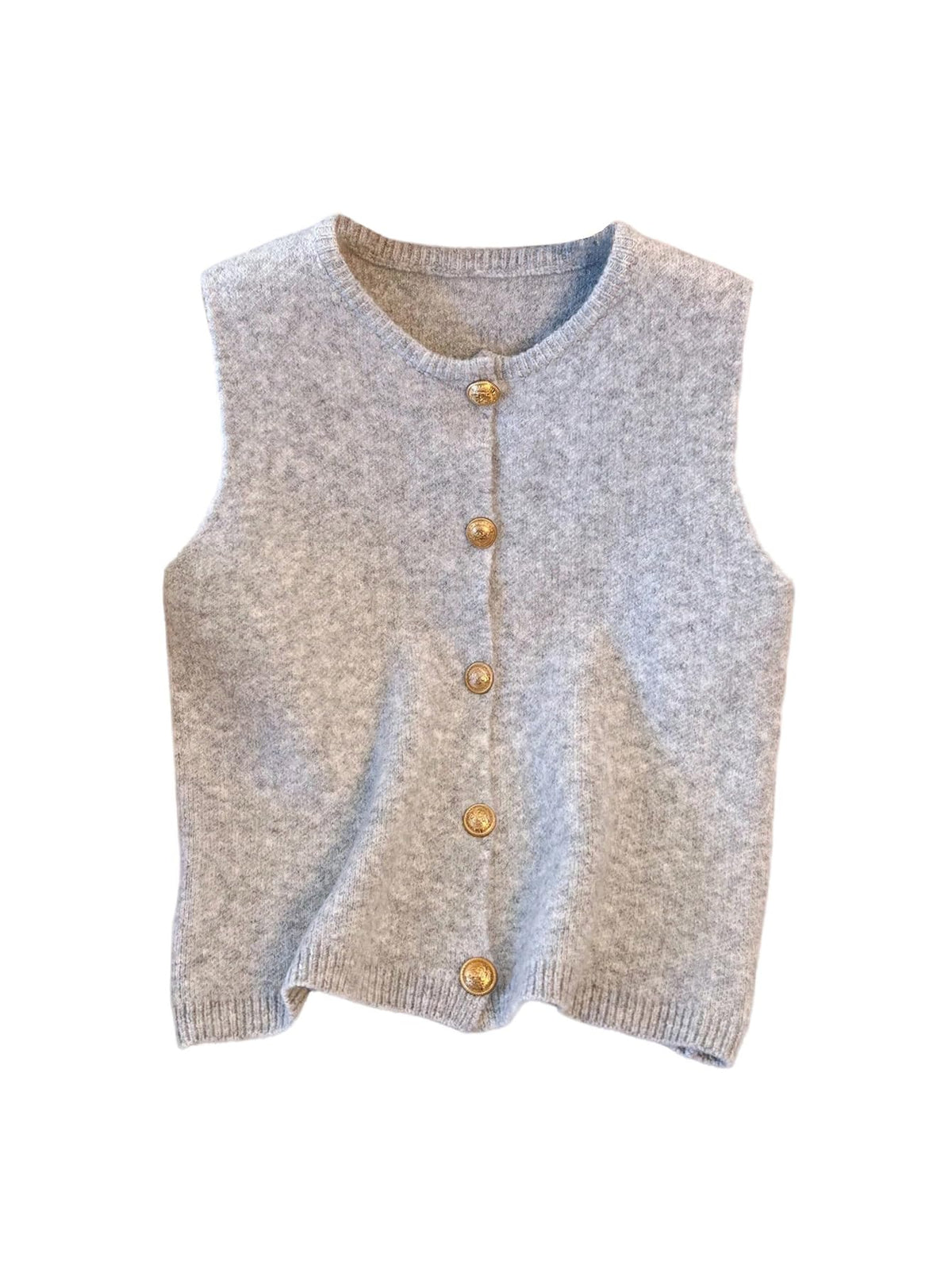 RoseSeek Women's Button Down Sweater Vest Sleeveless Crewneck Knit Knitwear