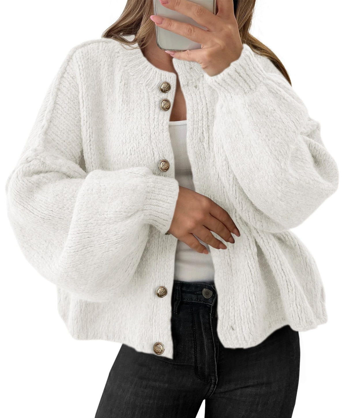 Saodimallsu Womens Oversized Cardigans Long Sleeve Chunky Sweater Coats