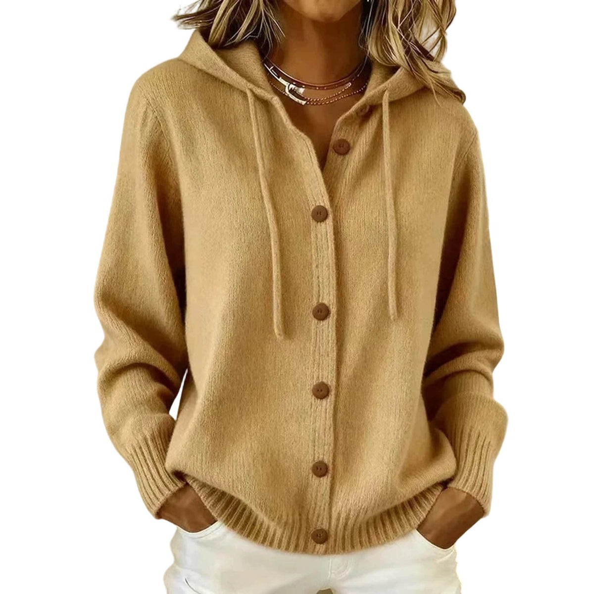 Knit Cardigan Sweaters for Women Button Down Long Sleeve Hoodies