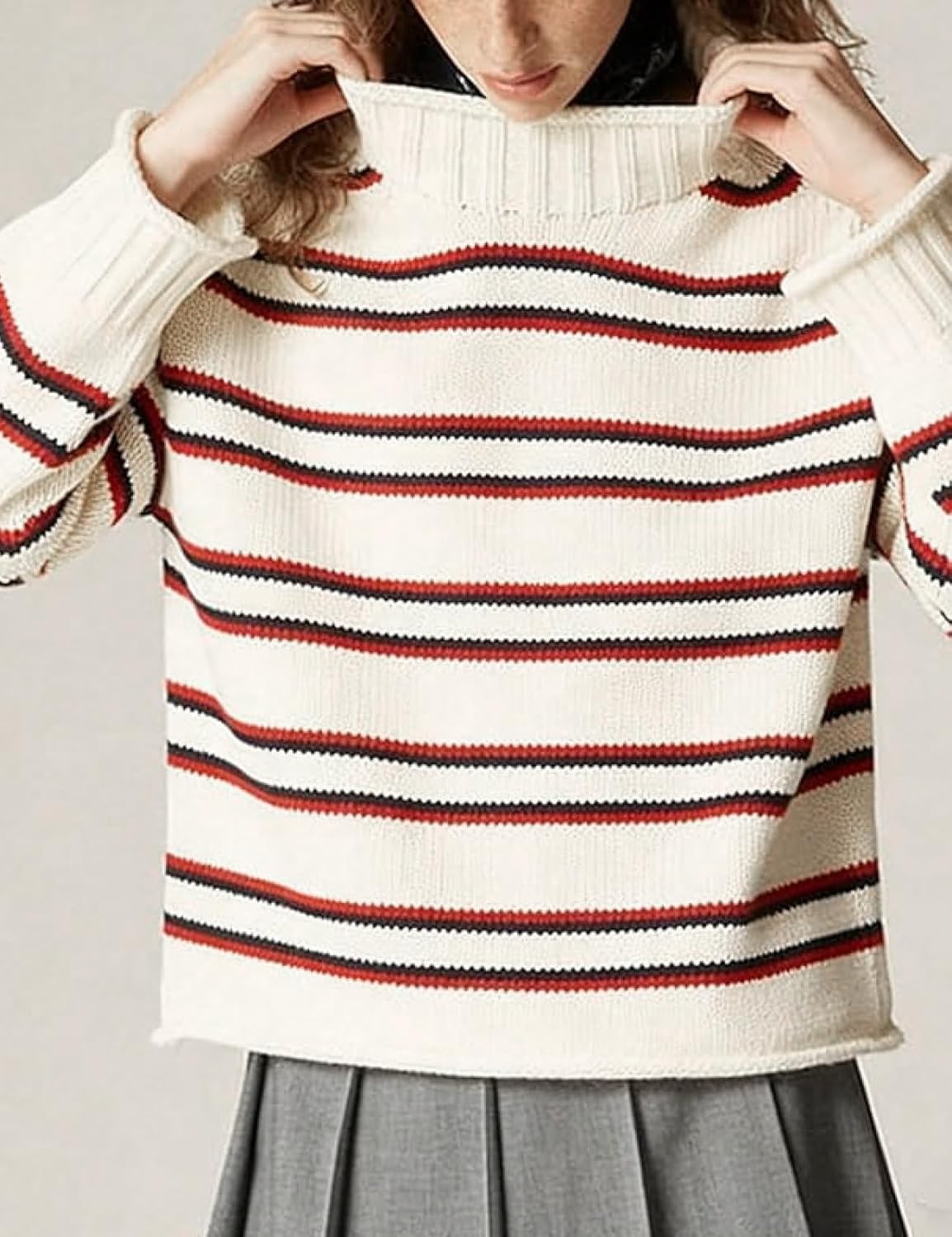 Wyeysyt Womens Oversized Rollneck Sweater Chunky Sweater