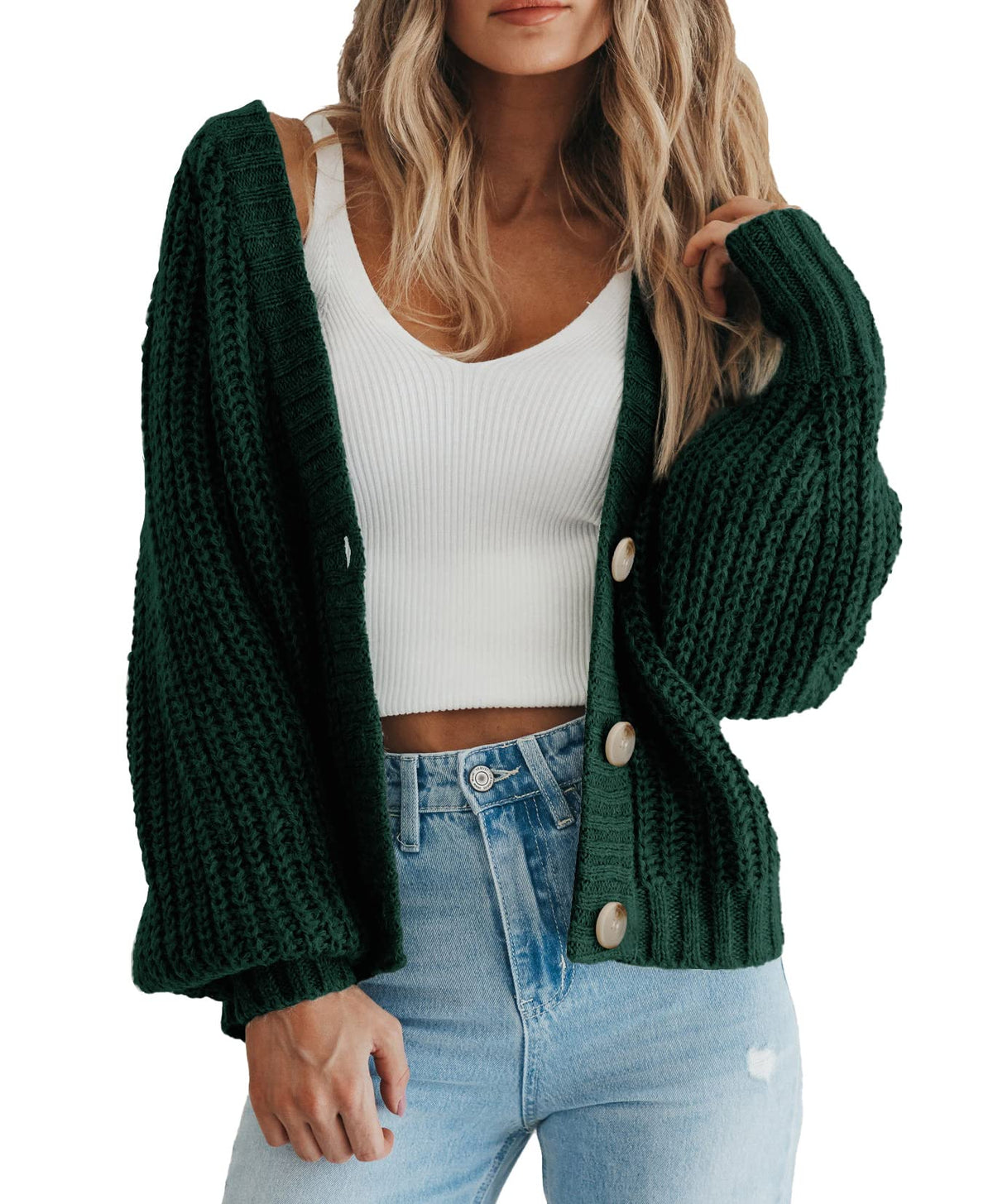 PRETTYGARDEN Women's Chunky Knit Open Front Cardigan Sweaters Fall Outfits
