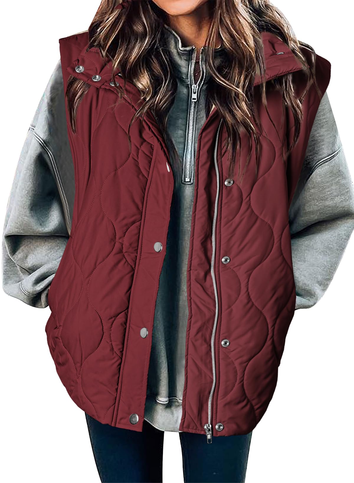 EVALESS Womens Lightweight Cropped Puffer Vest Quilted Sleeveless Jackets