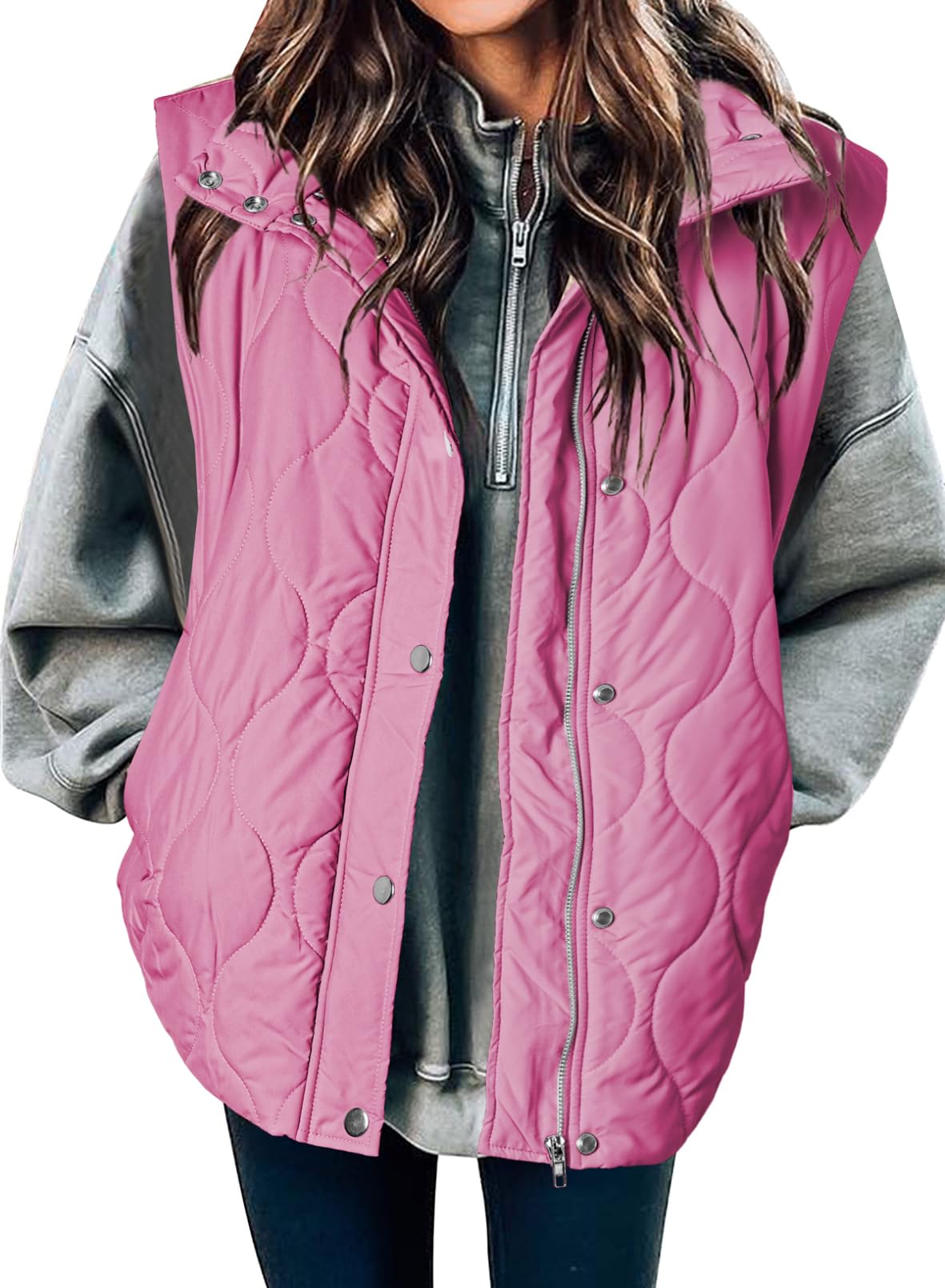 EVALESS Womens Lightweight Cropped Puffer Vest Quilted Sleeveless Jackets