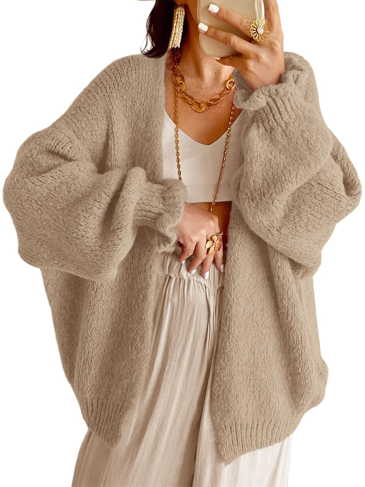 Saodimallsu Womens Oversized Cardigan Sweaters Fall Chunky Long Cardigans