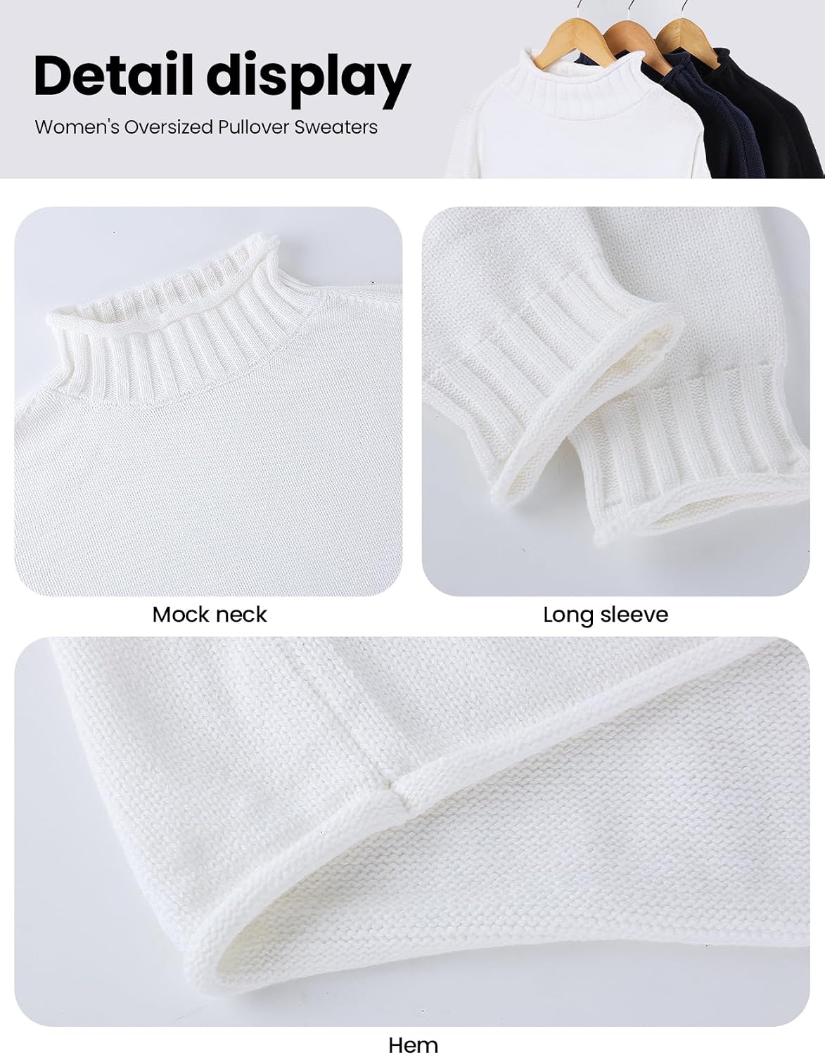 Yimoon Womens Rollneck Sweater Oversized Cotton Sweater 2026