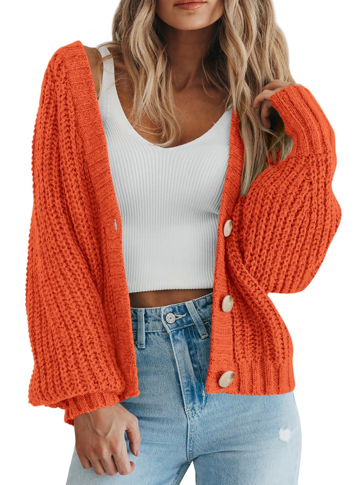 PRETTYGARDEN Women's Chunky Knit Open Front Cardigan Sweaters Fall Outfits
