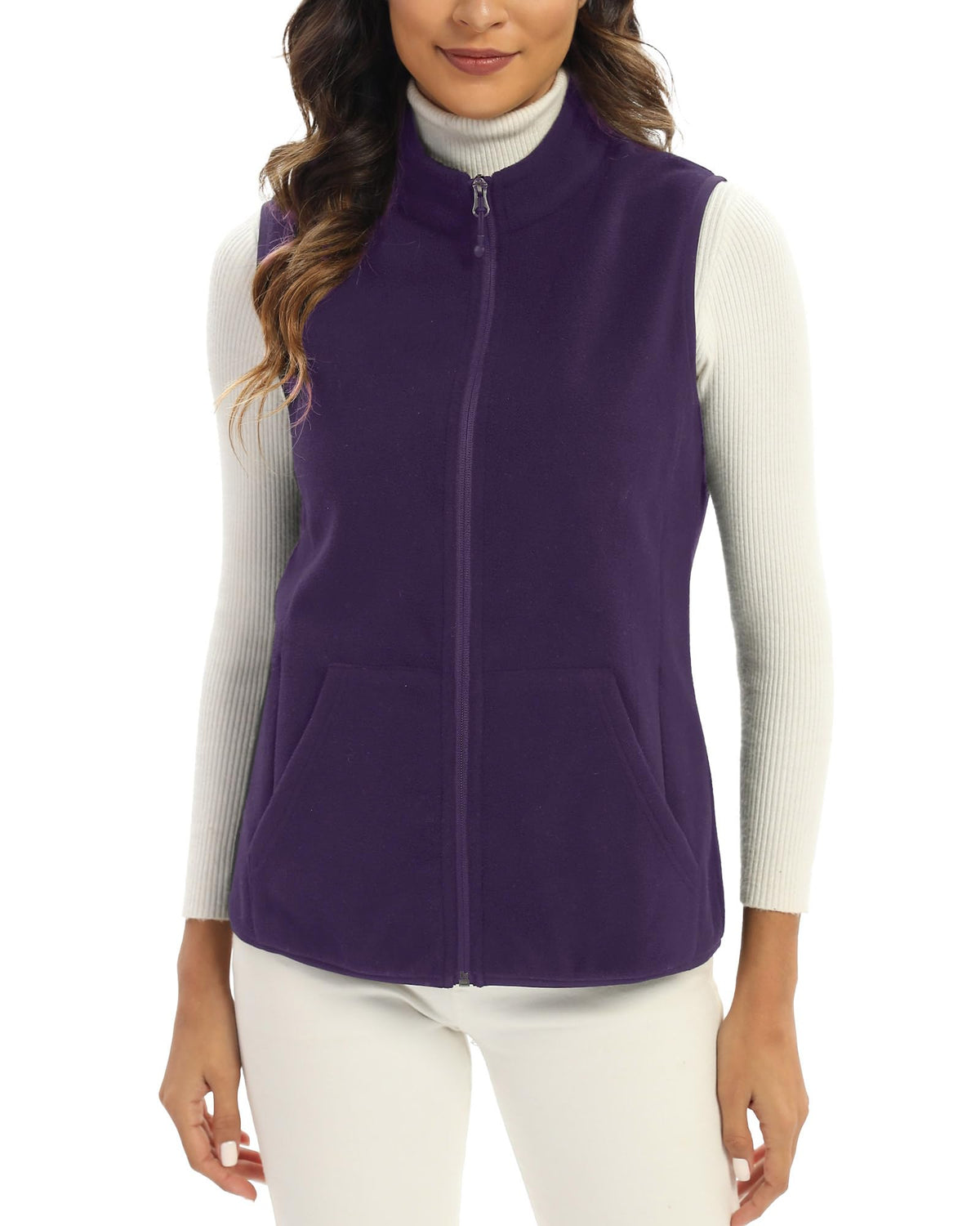 Argstar Women’s Fleece Vest with 6 Pockets, Lightweight Sleeveless Gilet