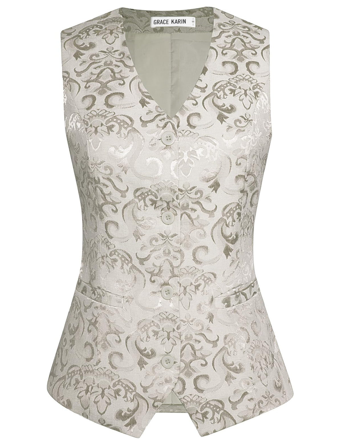 GRACE KARIN Womens Waistcoat Vest Vintage Steampunk Dress Jacquard Jacket