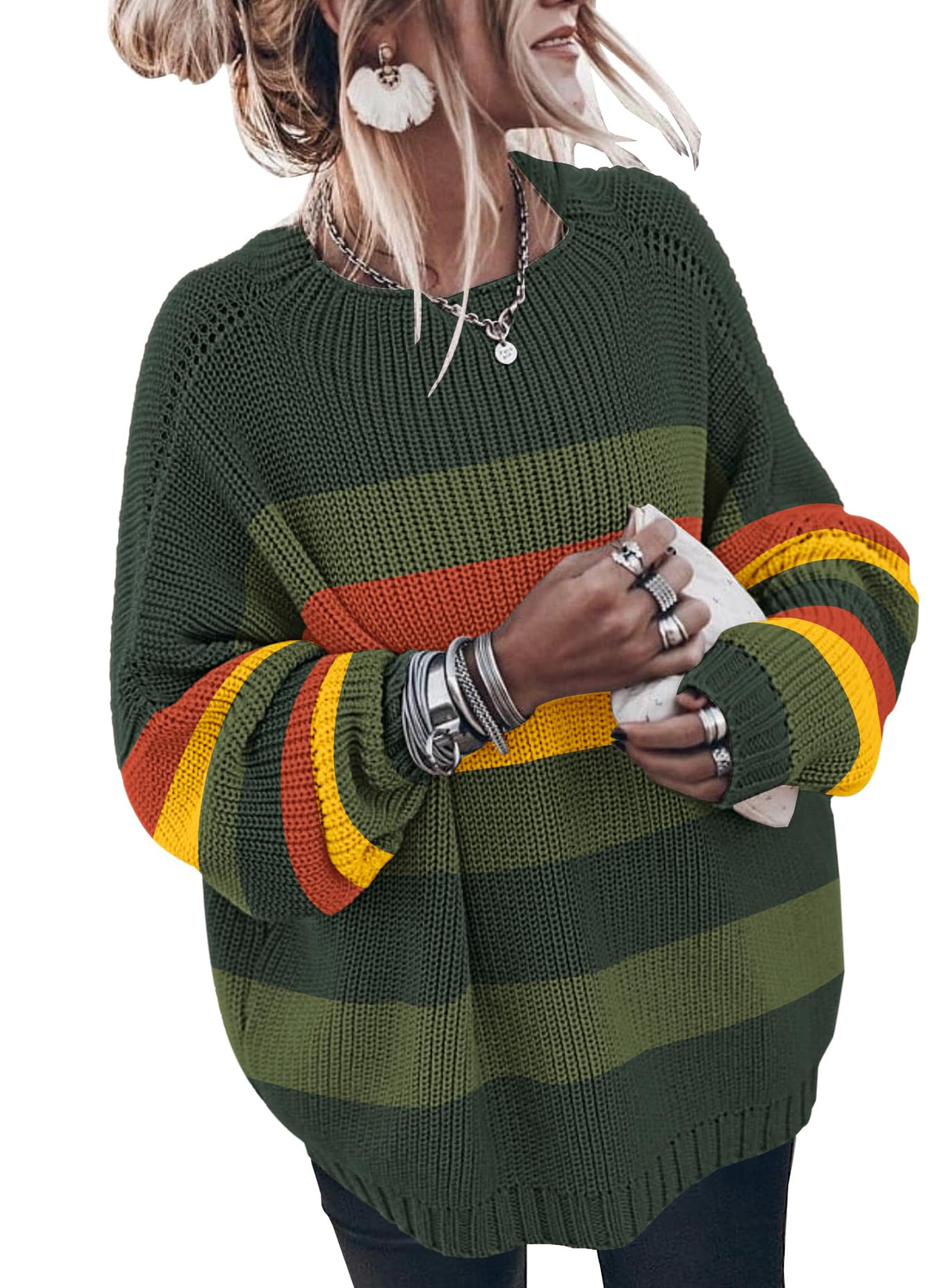 Womens Oversized Sweaters Loose Solid Casual Long Sleeve Mock Neck Knitted Jumper Tops