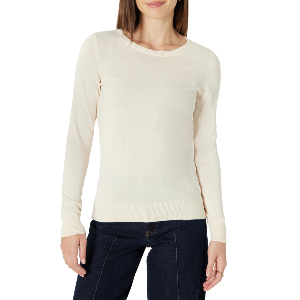 Amazon Essentials Women's Long-Sleeve Lightweight Crewneck Sweater, Flattering (Available in Plus Size)