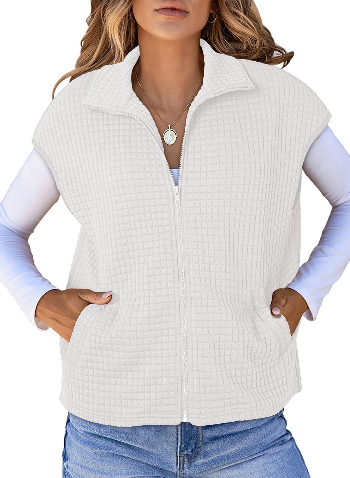 Dokotoo Womens Vest Tops 2026 Fall Cap Sleeve Waffle Knit Vests