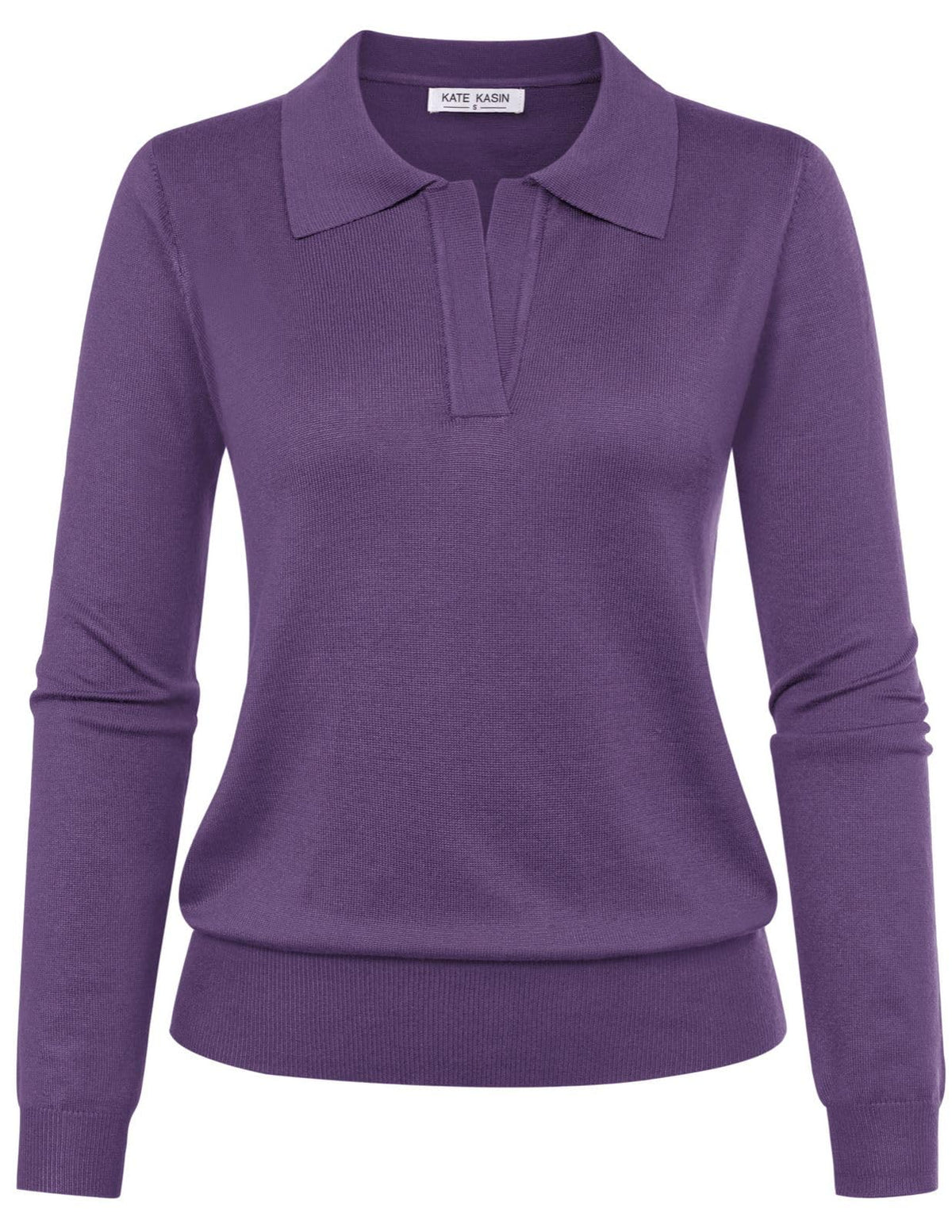 Women's Long Sleeve Classic V Neck Casual Fall Winter Polo Sweater Tops