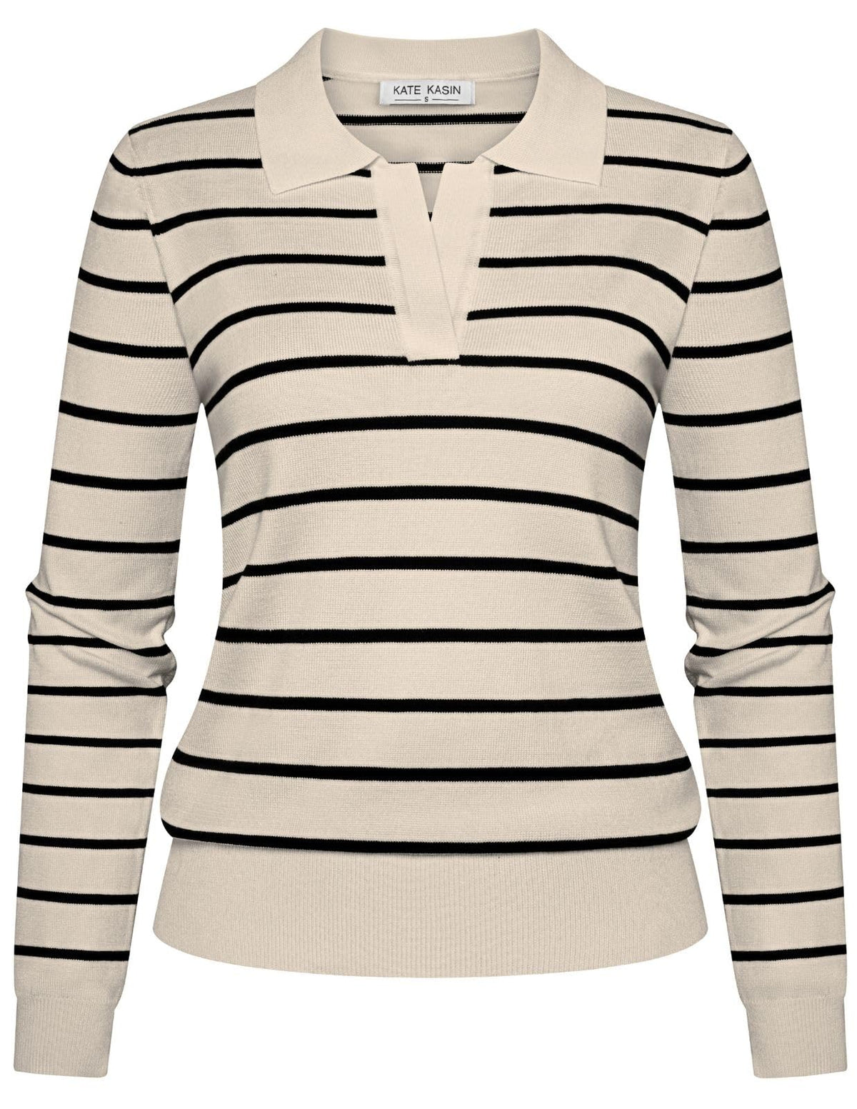 Women's Long Sleeve Classic V Neck Casual Fall Winter Polo Sweater Tops