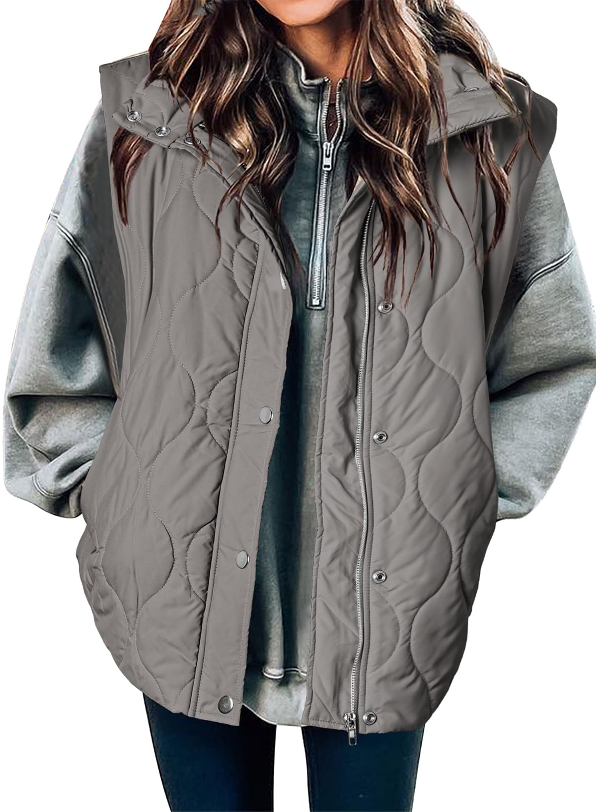 EVALESS Womens Lightweight Cropped Puffer Vest Quilted Sleeveless Jackets