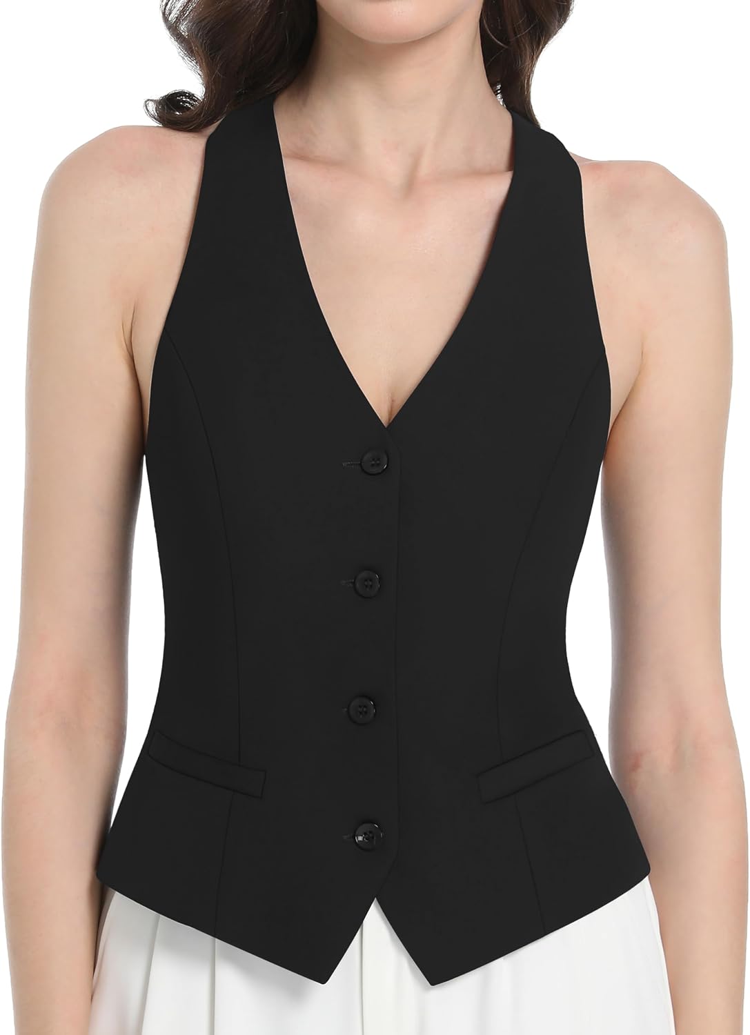 V VOCNI Waistcoat Vest for Women Racerback Suit Vest Tops