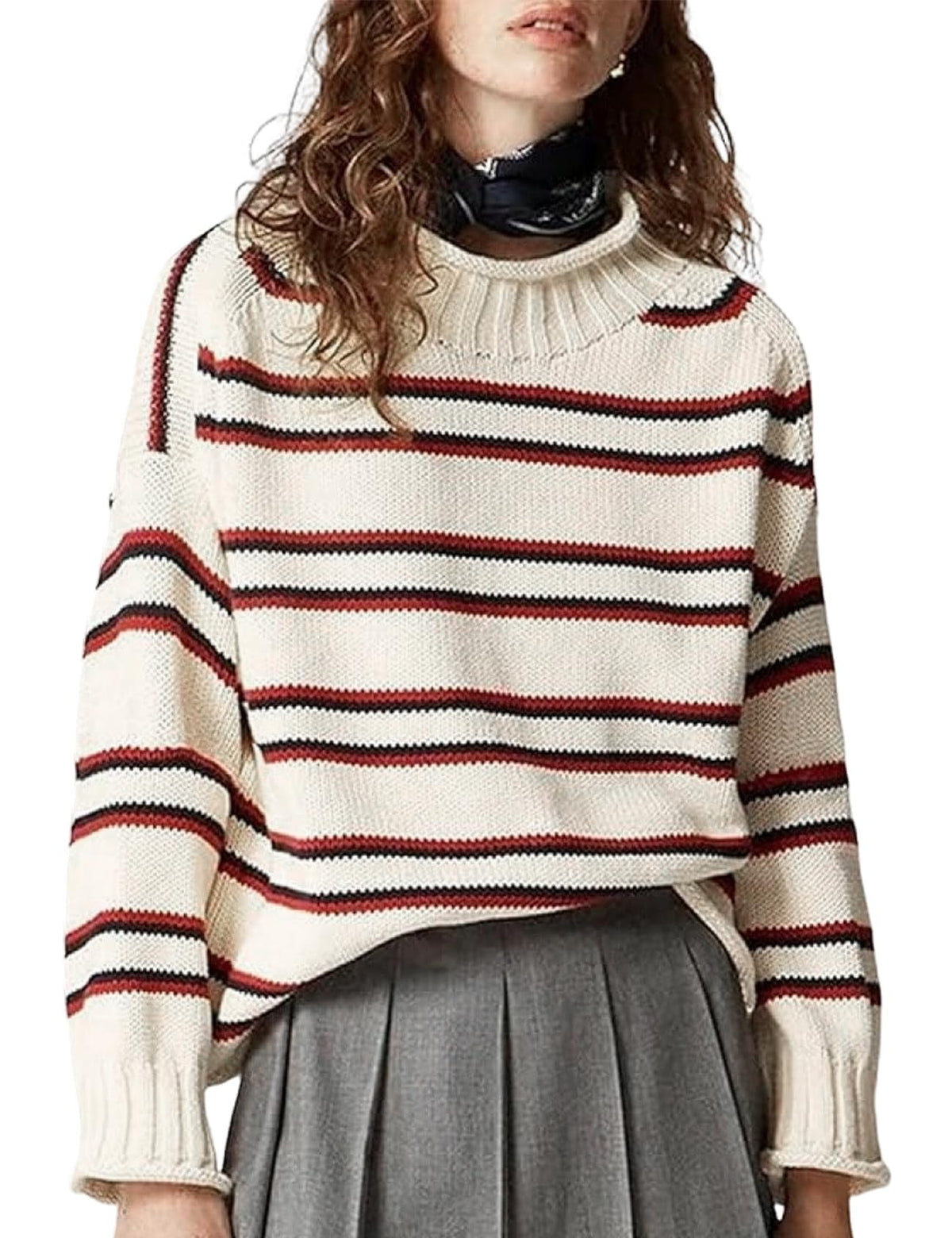 Yimoon Womens Rollneck Sweater Oversized Cotton Sweater 2026