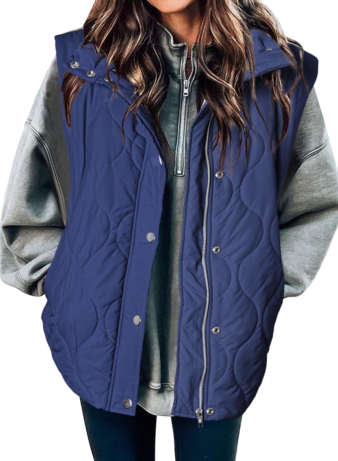 EVALESS Womens Lightweight Cropped Puffer Vest Quilted Sleeveless Jackets