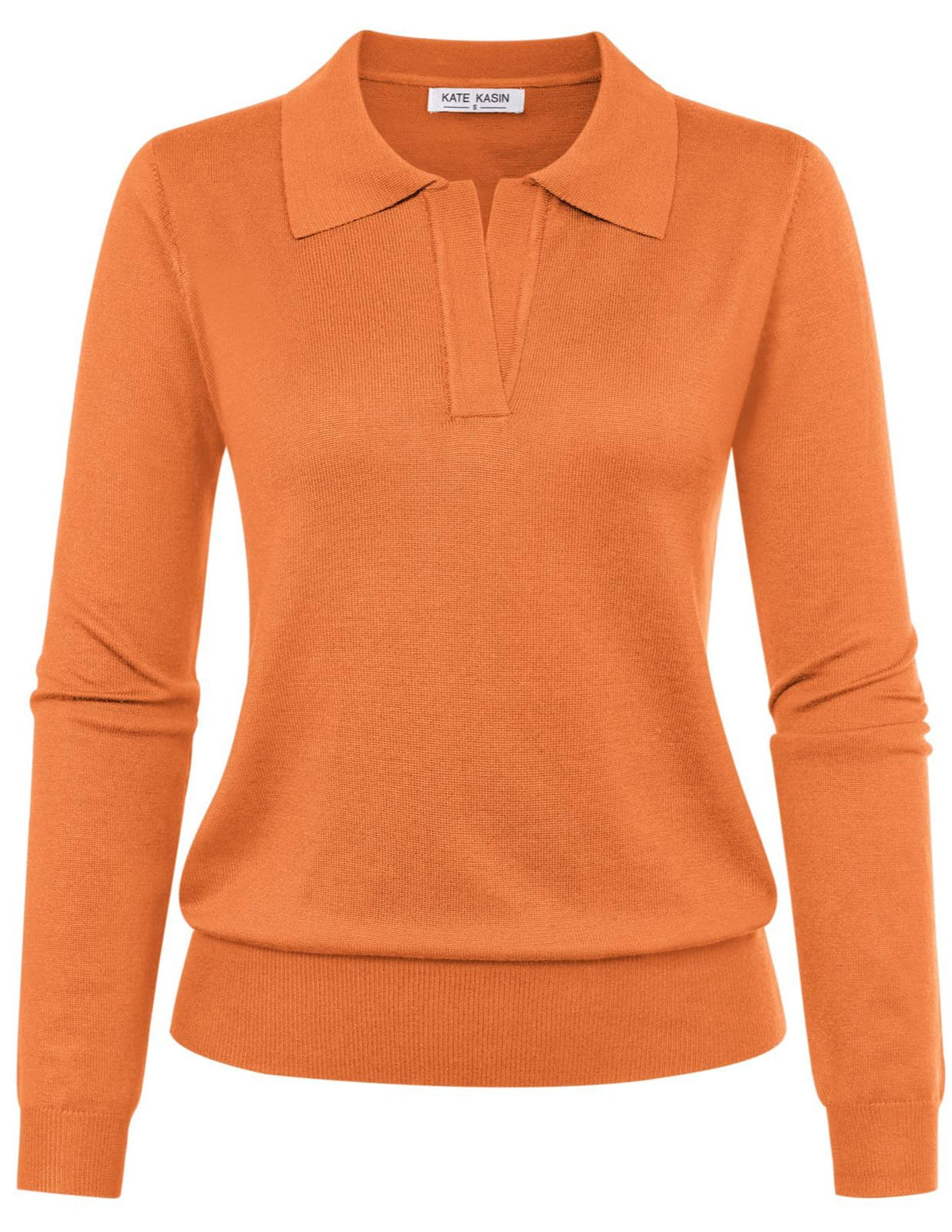 Women's Long Sleeve Classic V Neck Casual Fall Winter Polo Sweater Tops