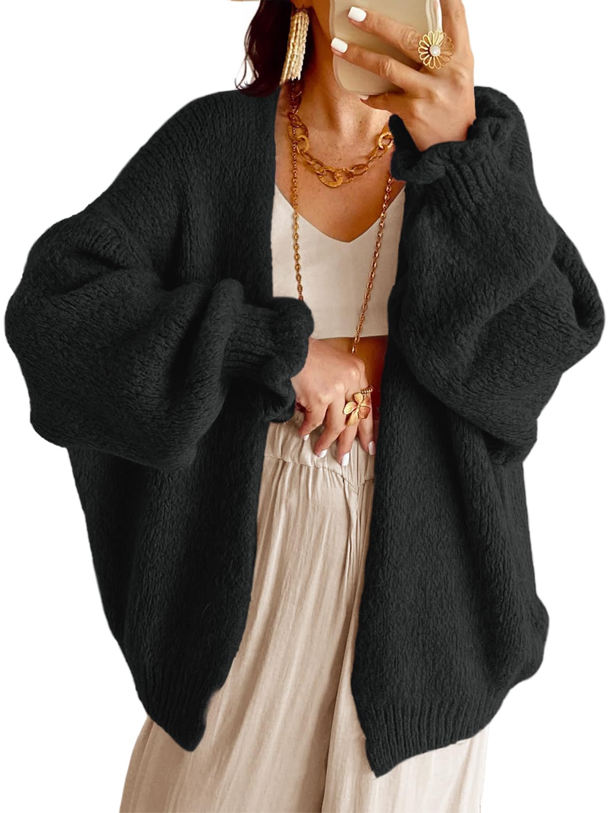 Saodimallsu Womens Oversized Cardigan Sweaters Fall Chunky Long Cardigans