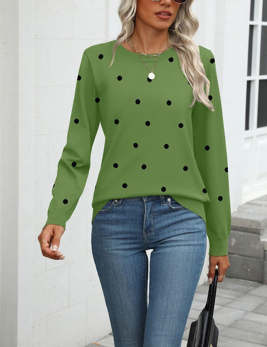 Zeagoo Womens Sweaters Long Sleeve Tops Classic Fall Clothes Crewneck Tops