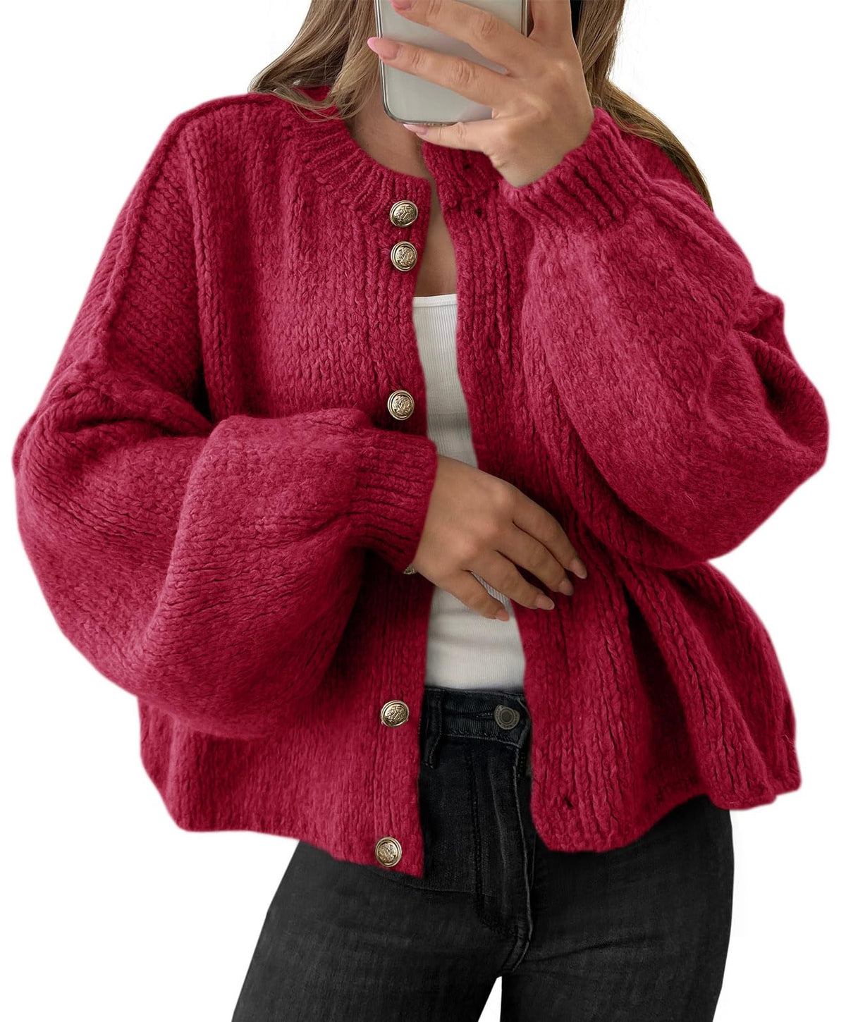 Saodimallsu Womens Oversized Cardigans Long Sleeve Chunky Sweater Coats