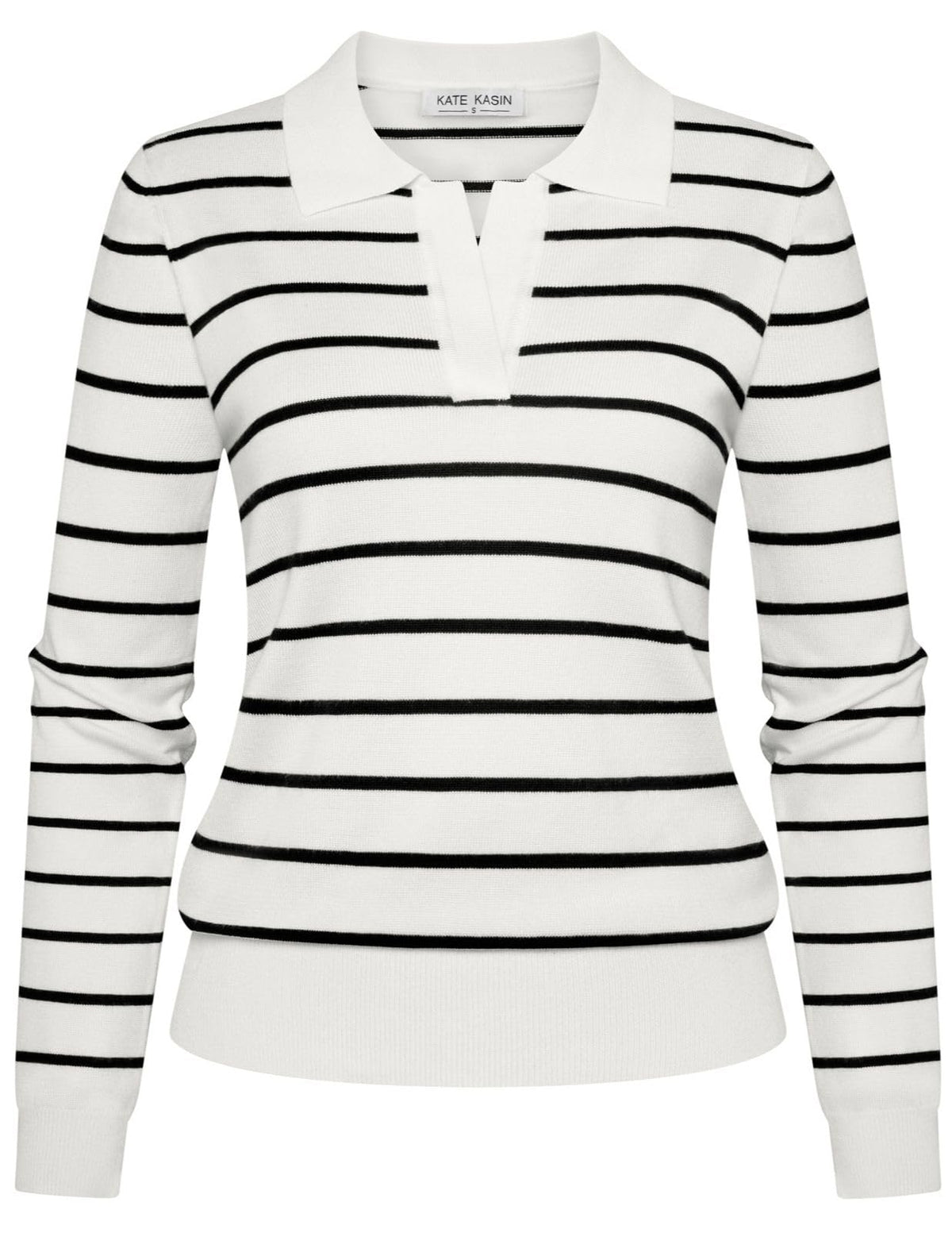 Women's Long Sleeve Classic V Neck Casual Fall Winter Polo Sweater Tops