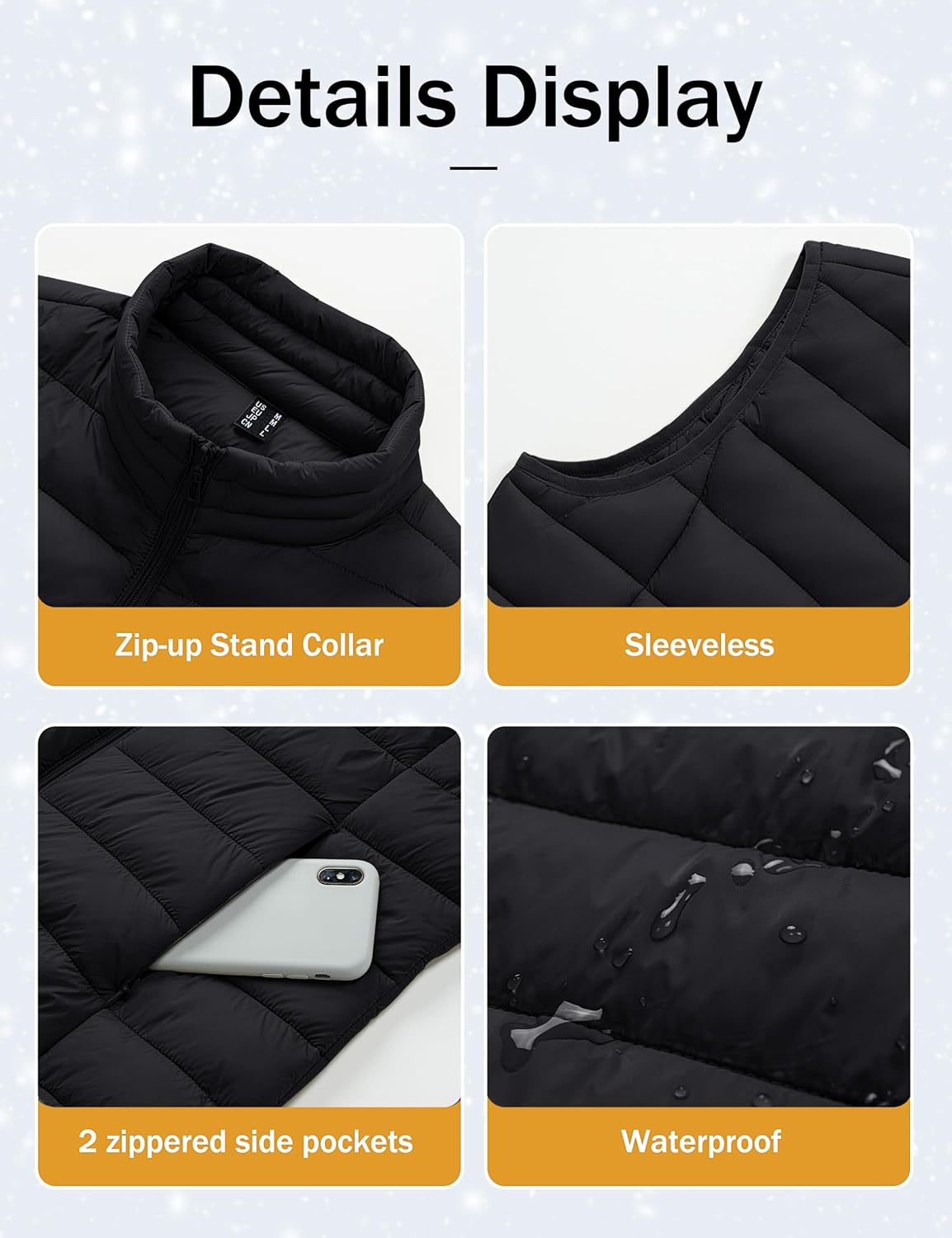 YUCOLEN Women's Quilted Puffer Vest Lightweight Sleeveless Puffy Jacket