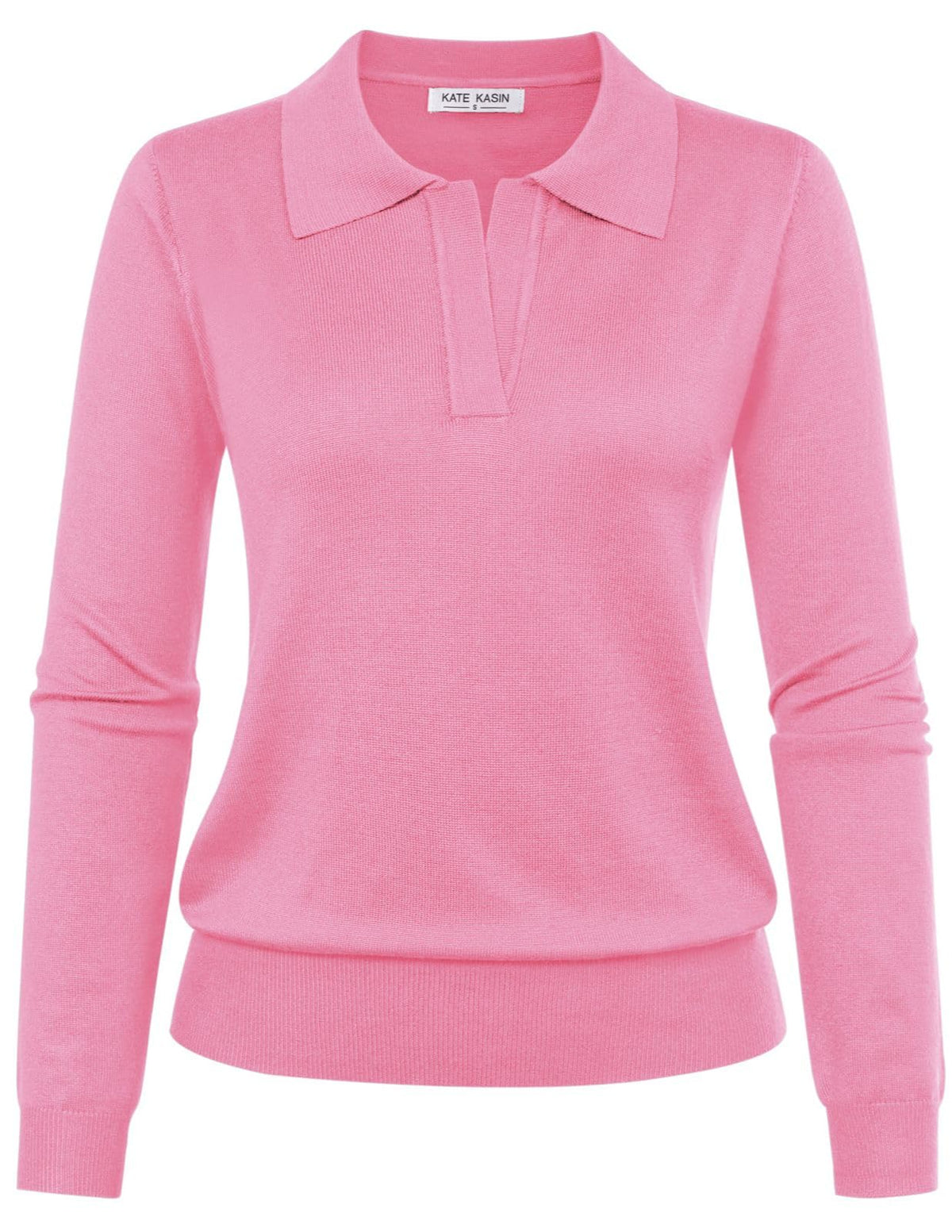 Women's Long Sleeve Classic V Neck Casual Fall Winter Polo Sweater Tops