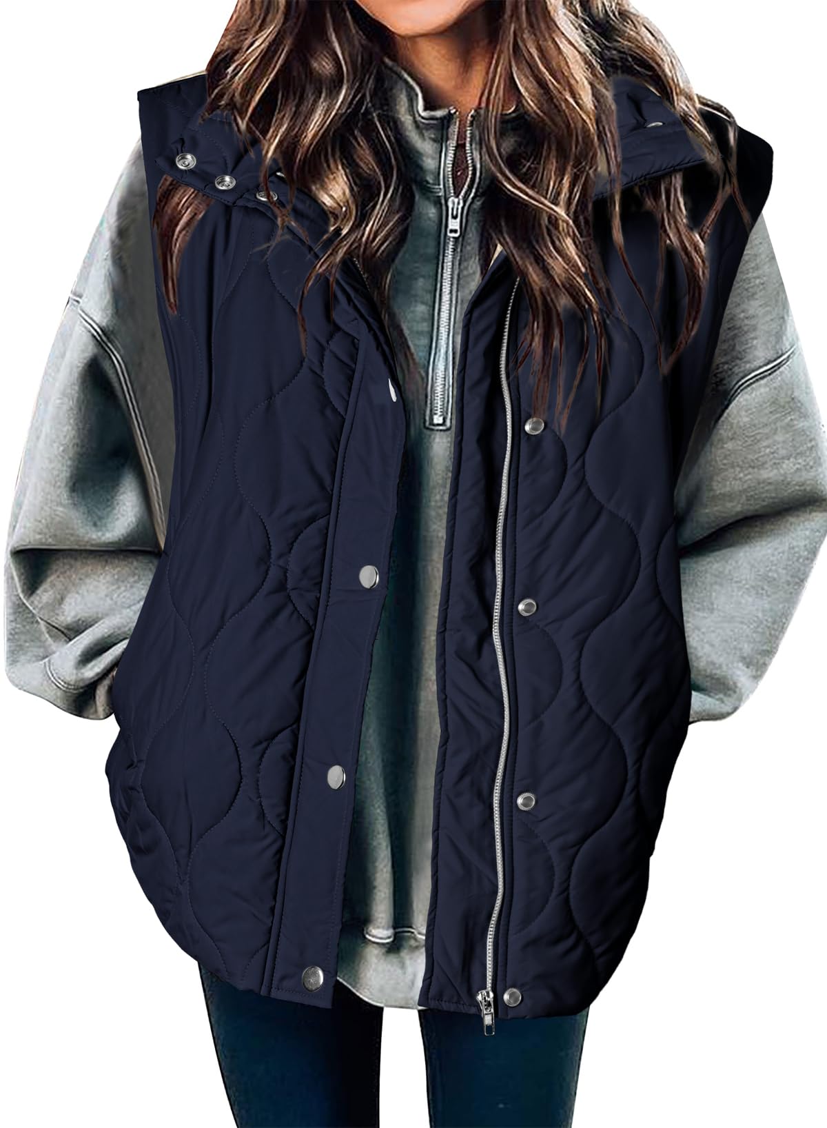 EVALESS Womens Lightweight Cropped Puffer Vest Quilted Sleeveless Jackets