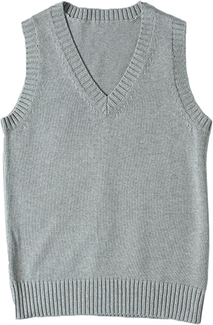 ZUEVI Women's Sweater Vest Classic V Neck Uniform Pullover Knitwear Tops