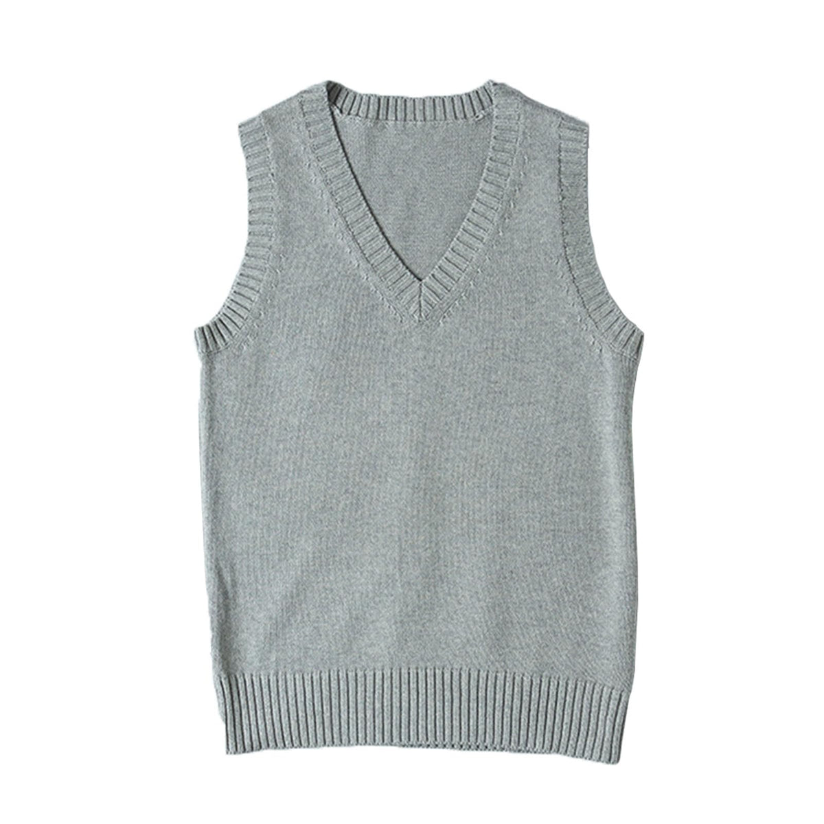 ZUEVI Women's Sweater Vest Classic V Neck Uniform Pullover Knitwear Tops